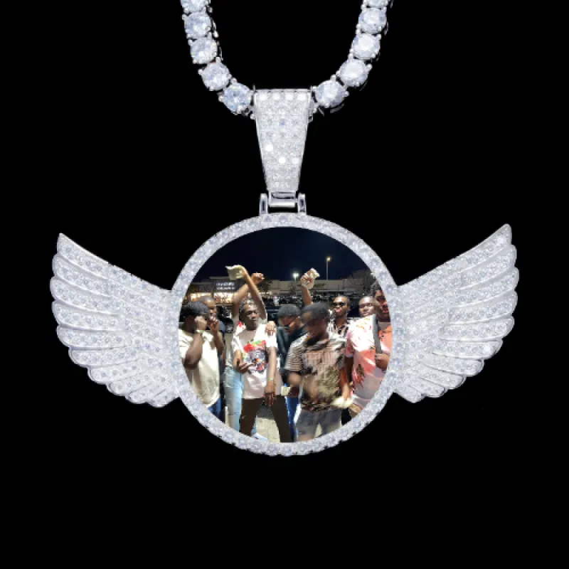 925S & VVS Moissanite 3D Wing Custom Picture Pendant sold by The GUU Shop