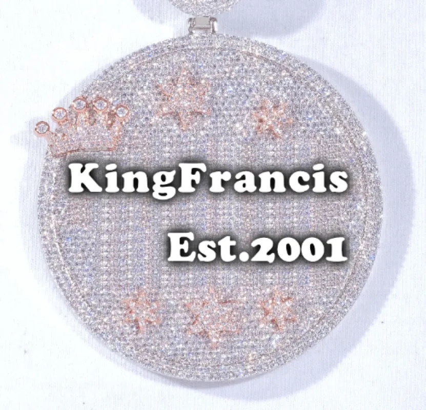 CUSTOM LETTER NECKLACE 3D BIG CROWN DISC sold by The GUU Shop