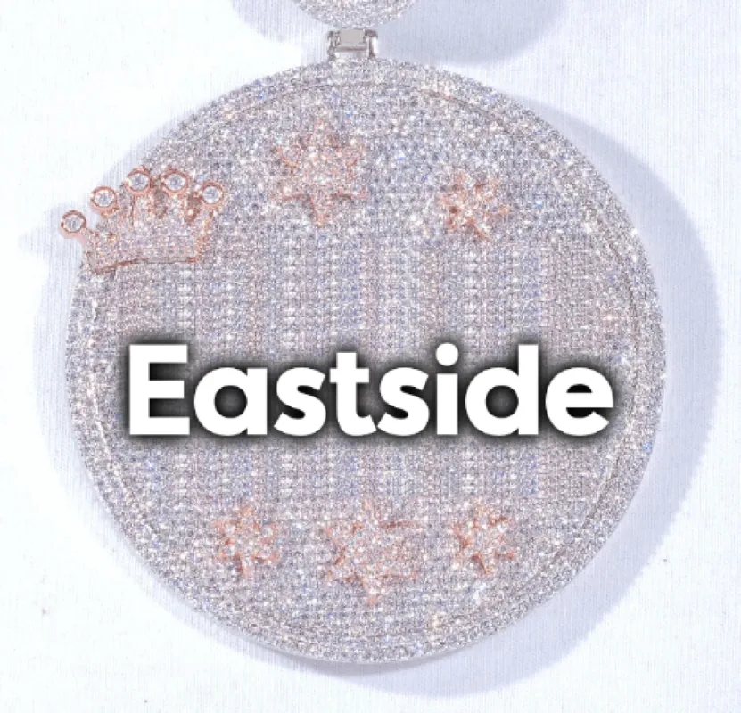 CUSTOM LETTER NECKLACE 3D BIG CROWN DISC sold by The GUU Shop