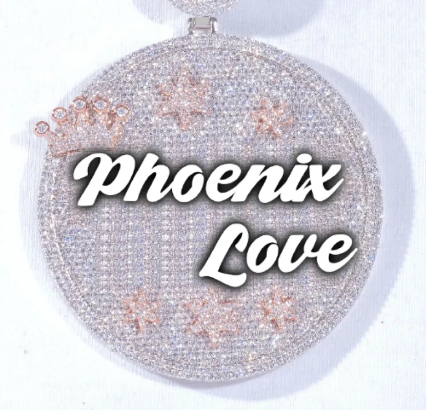 CUSTOM LETTER NECKLACE 3D BIG CROWN DISC sold by The GUU Shop