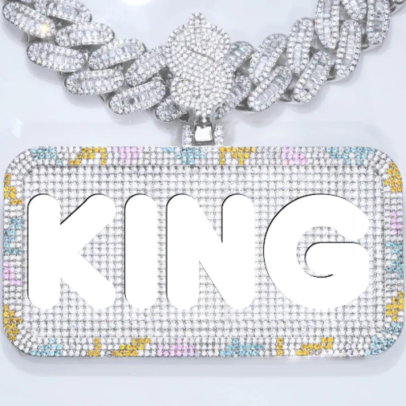 CUSTOM LETTER NECKLACE 3D COLORFUL SQUARE sold by The GUU Shop