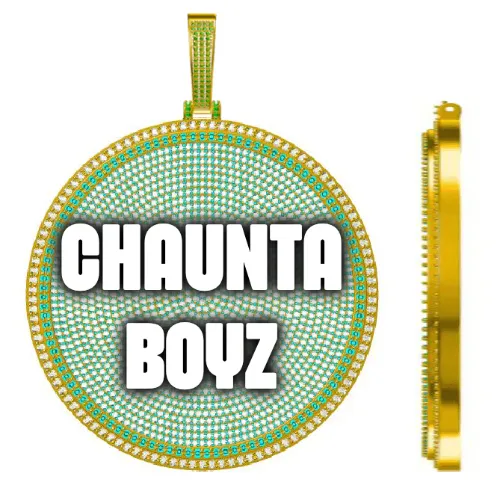 CUSTOM LETTER NECKLACE 3D BIG DISC sold by The GUU Shop