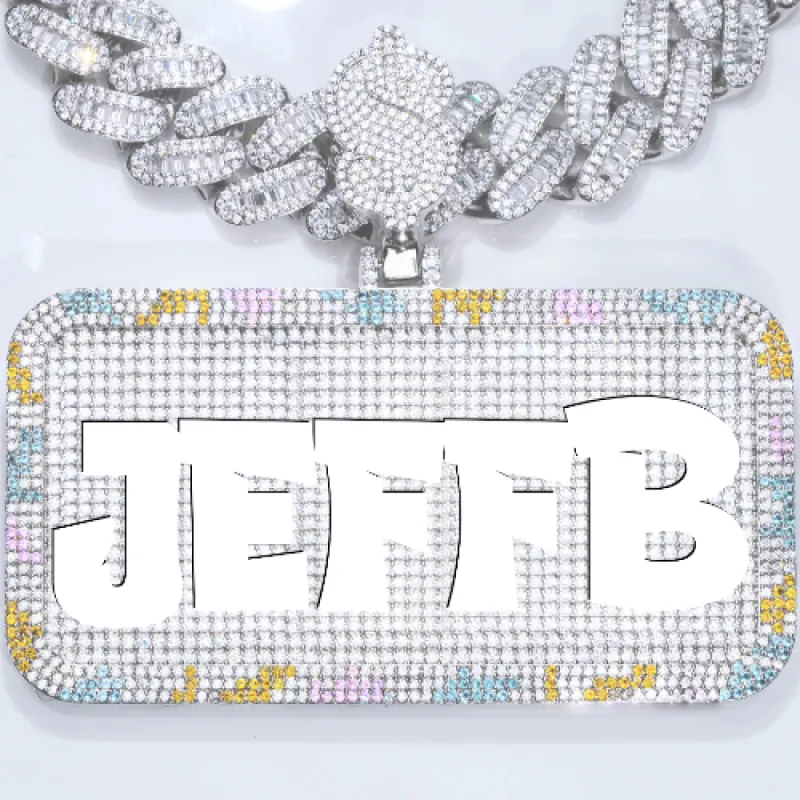 CUSTOM LETTER NECKLACE 3D COLORFUL SQUARE sold by The GUU Shop