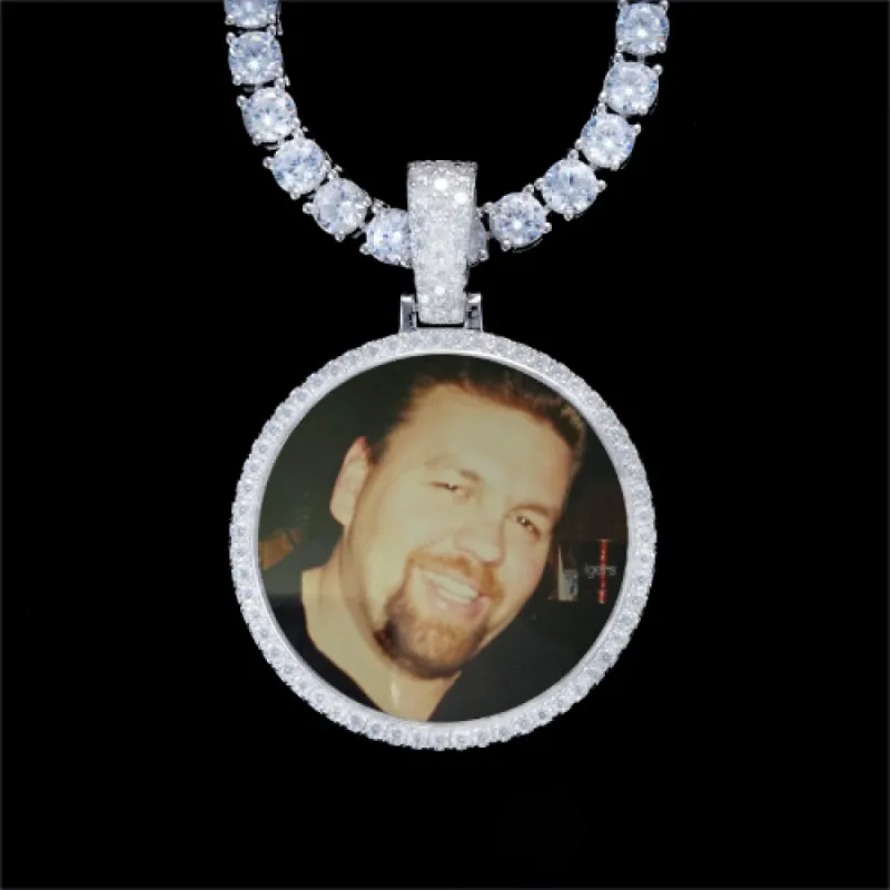 925S & VVS Moissanite 3D Circle Custom Picture Pendant sold by The GUU Shop