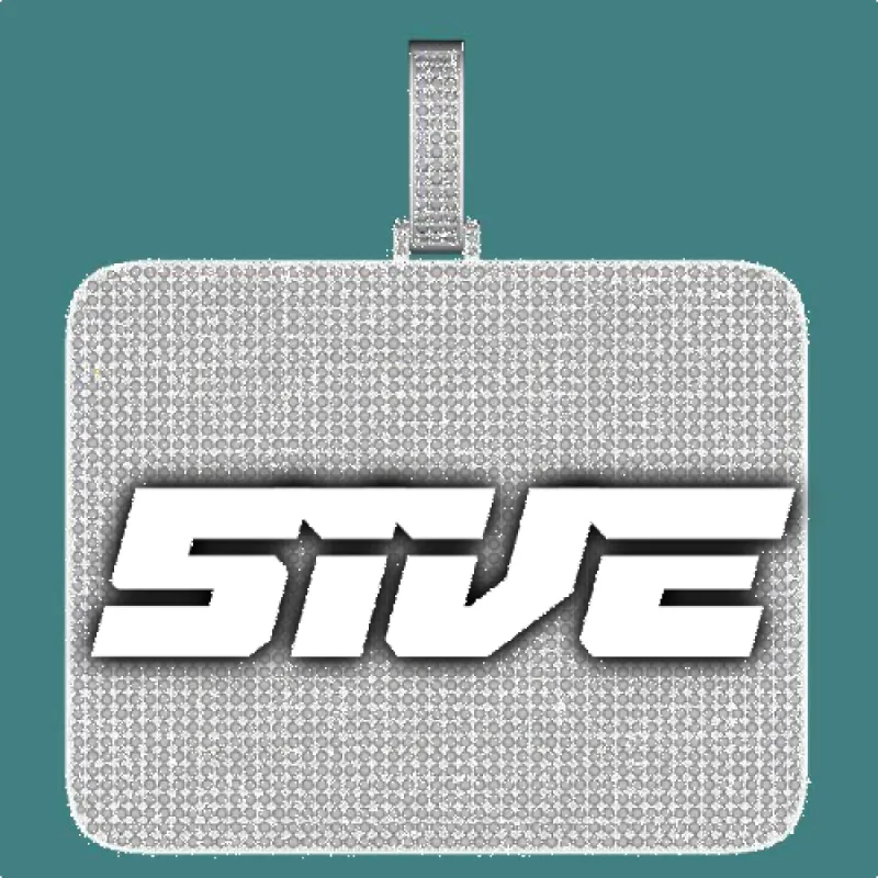 CUSTOM LETTER NECKLACE 3D BIG SQUARE sold by The GUU Shop