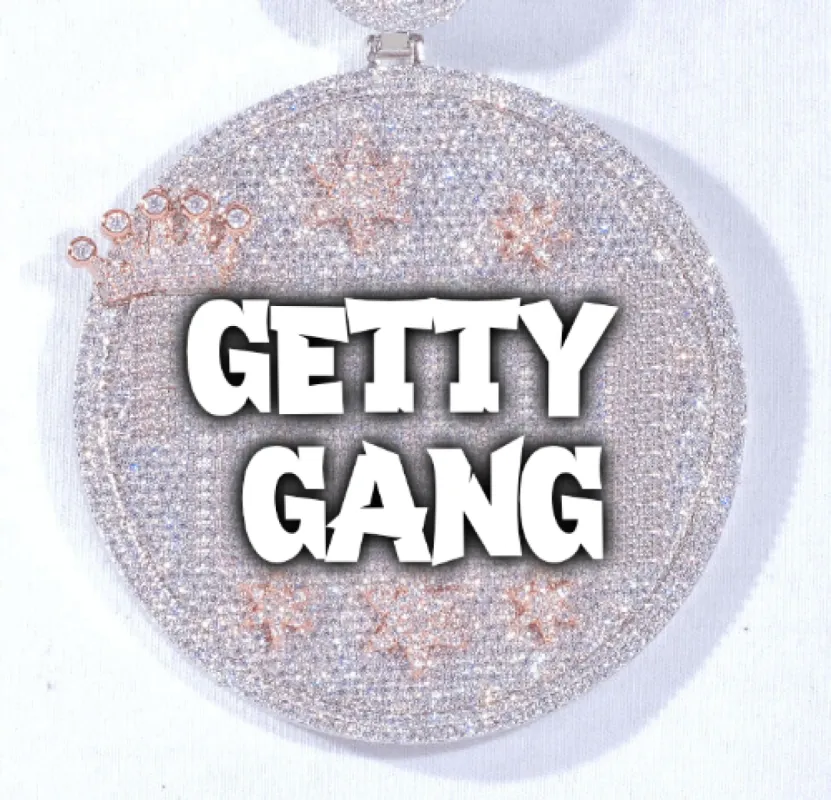 CUSTOM LETTER NECKLACE 3D BIG CROWN DISC sold by The GUU Shop