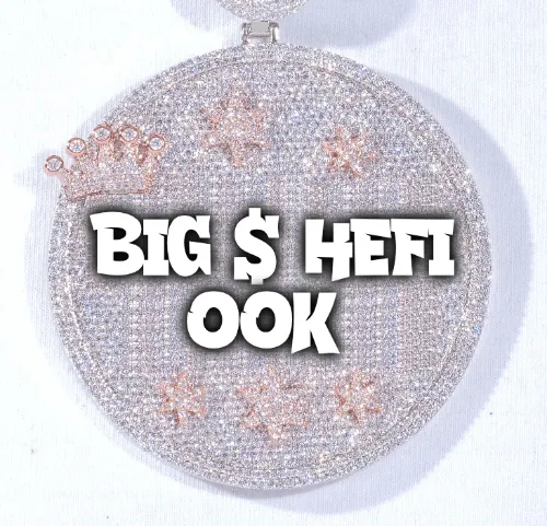 CUSTOM LETTER NECKLACE 3D BIG CROWN DISC sold by The GUU Shop