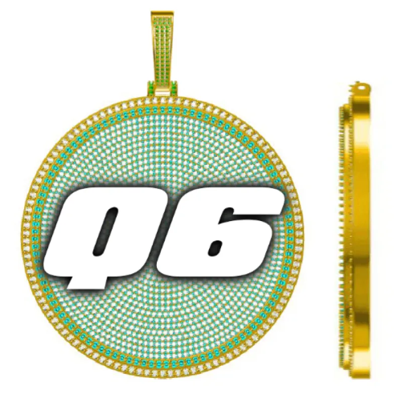 CUSTOM LETTER NECKLACE 3D BIG DISC sold by The GUU Shop