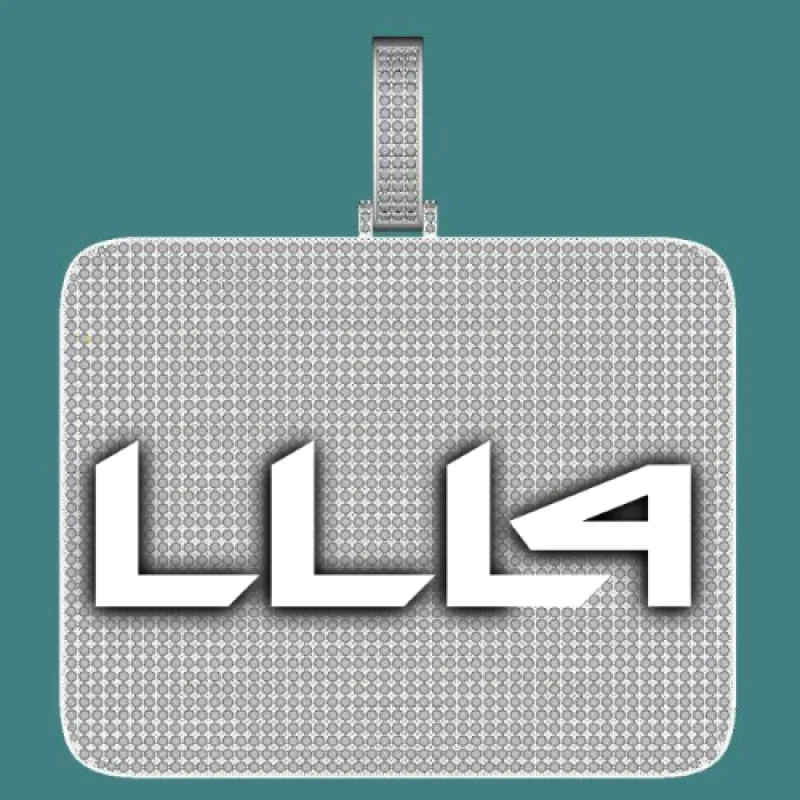 CUSTOM LETTER NECKLACE 3D BIG SQUARE sold by The GUU Shop