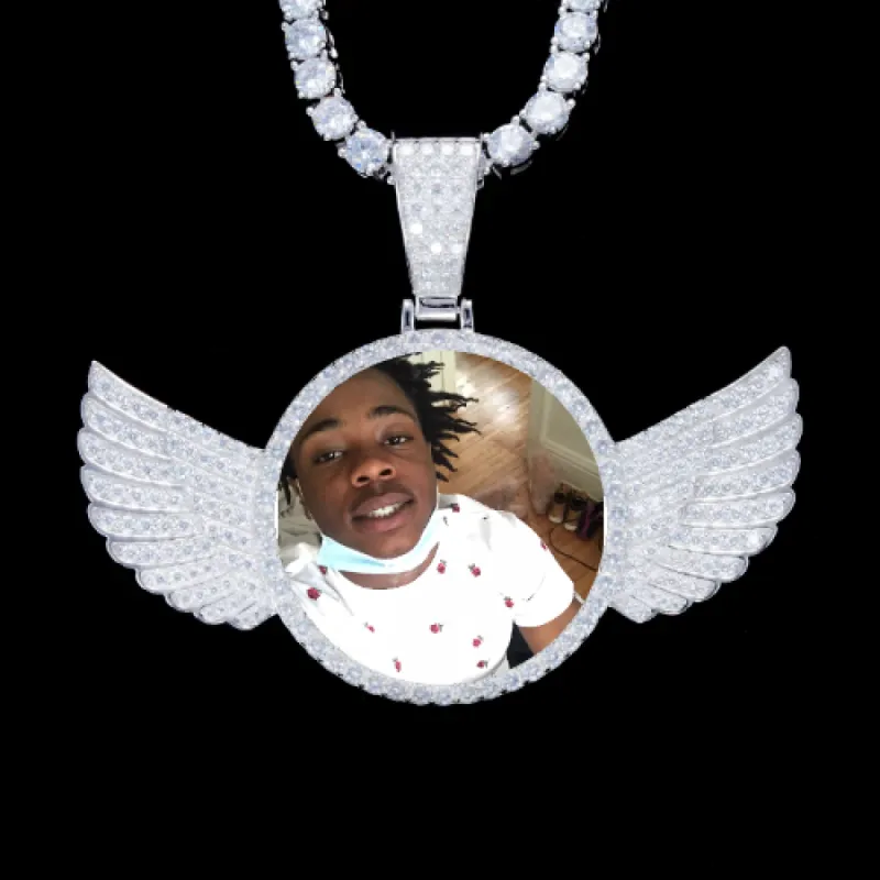 925S & VVS Moissanite 3D Wing Custom Picture Pendant sold by The GUU Shop