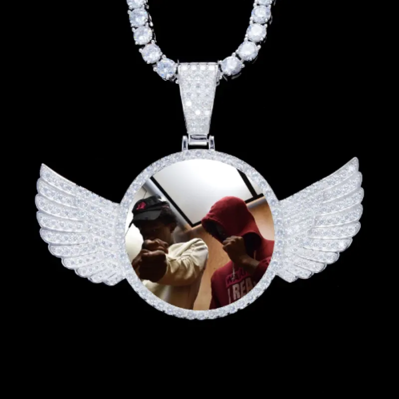925S & VVS Moissanite 3D Wing Custom Picture Pendant sold by The GUU Shop