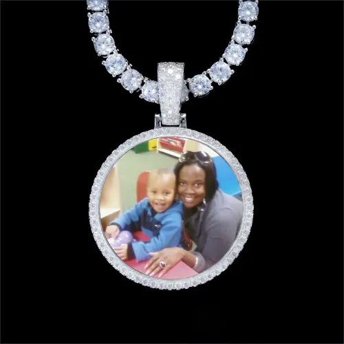 925S & VVS Moissanite 3D Circle Custom Picture Pendant sold by The GUU Shop