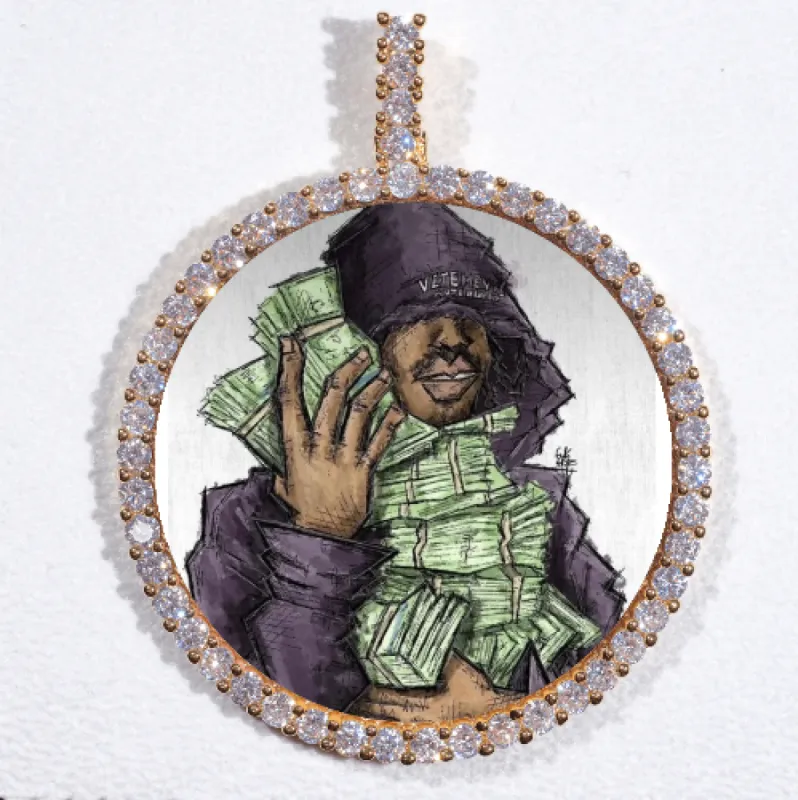 LARGE 3D CIRCLE CUSTOM PICTURE PENDANT sold by The GUU Shop