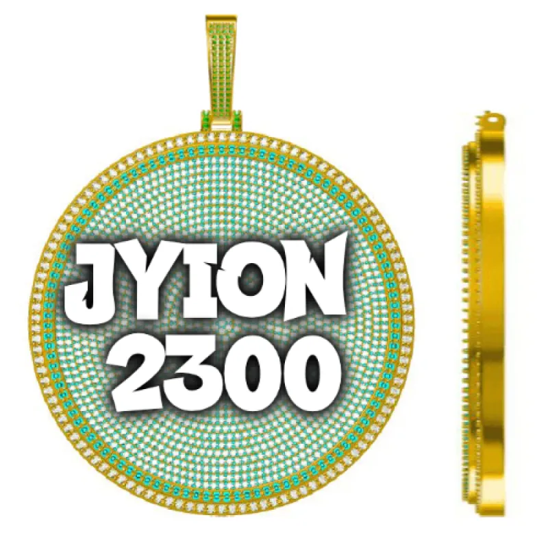 CUSTOM LETTER NECKLACE 3D BIG DISC sold by The GUU Shop