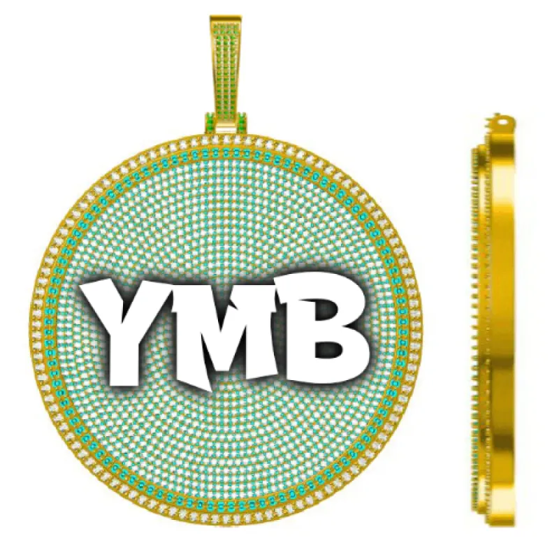 CUSTOM LETTER NECKLACE 3D BIG DISC sold by The GUU Shop