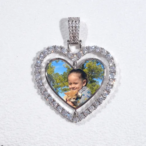 3D Spinning 2-Faced Heart Custom Picture Pendant sold by The GUU Shop
