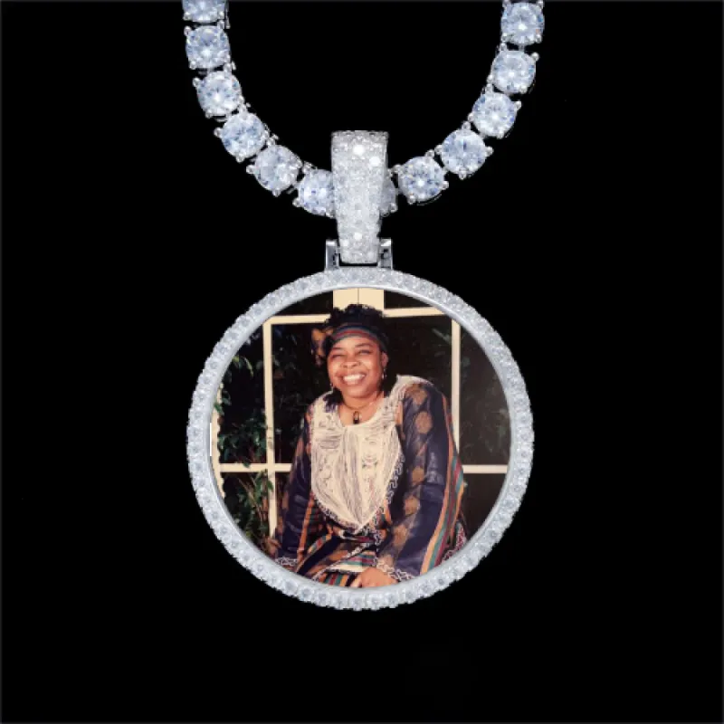 925S & VVS Moissanite 3D Circle Custom Picture Pendant sold by The GUU Shop
