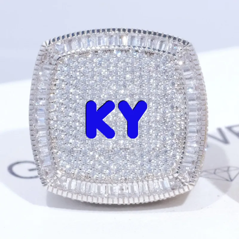 CUSTOM LETTER 3D ICED RING sold by The GUU Shop