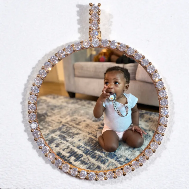 LARGE 3D CIRCLE CUSTOM PICTURE PENDANT sold by The GUU Shop