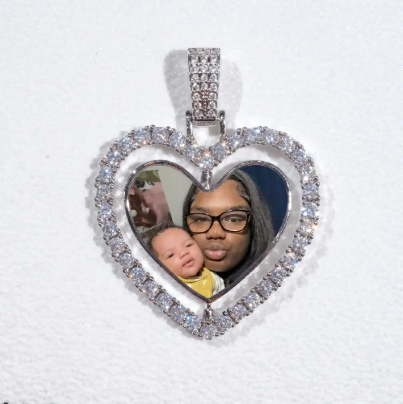 3D Spinning 2-Faced Heart Custom Picture Pendant sold by The GUU Shop