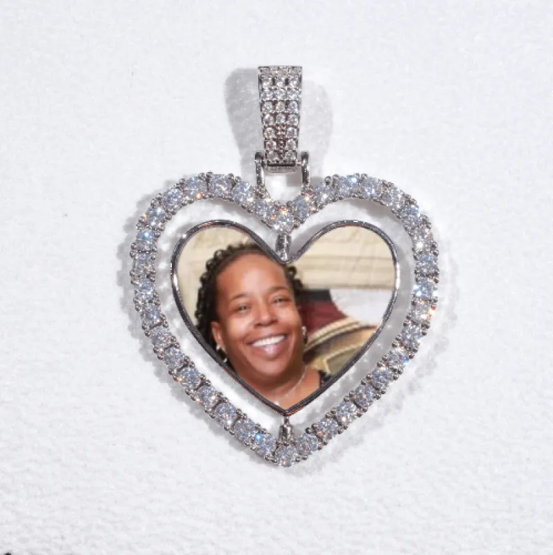 3D Spinning 2-Faced Heart Custom Picture Pendant sold by The GUU Shop