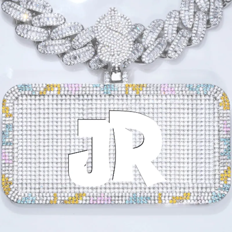 CUSTOM LETTER NECKLACE 3D COLORFUL SQUARE sold by The GUU Shop
