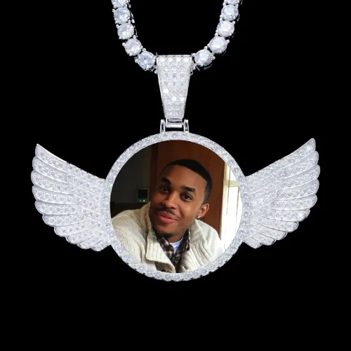 925S & VVS Moissanite 3D Wing Custom Picture Pendant sold by The GUU Shop