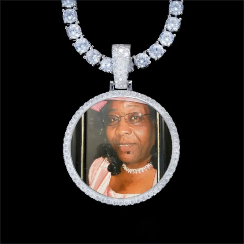 925S & VVS Moissanite 3D Circle Custom Picture Pendant sold by The GUU Shop