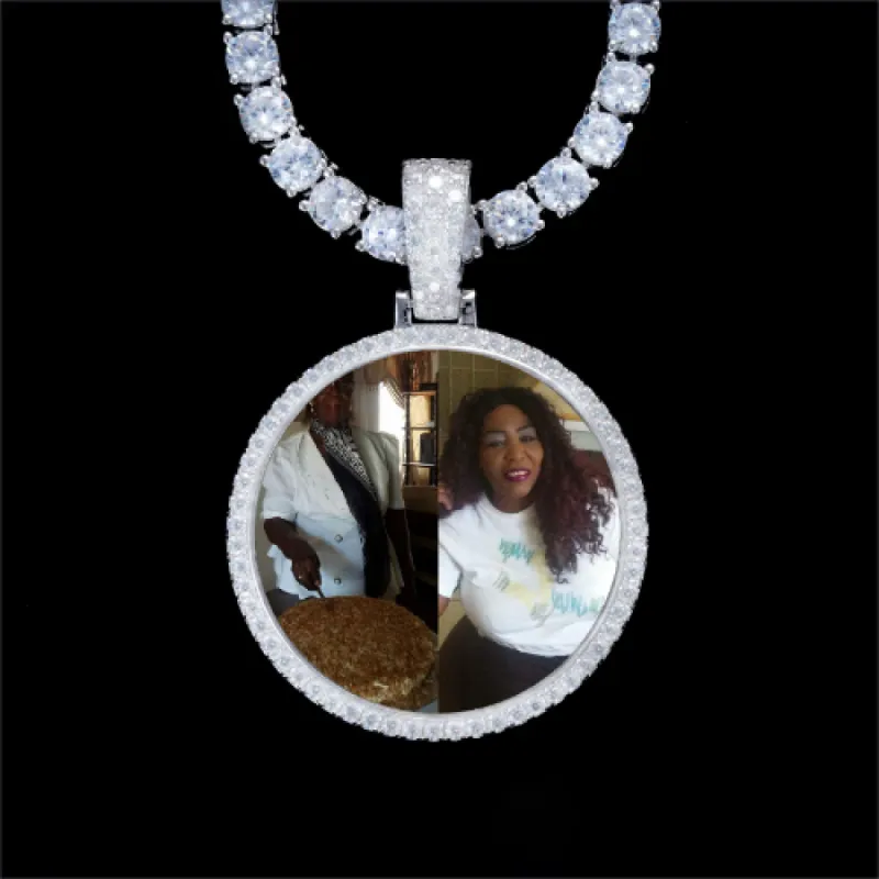 925S & VVS Moissanite 3D Circle Custom Picture Pendant sold by The GUU Shop
