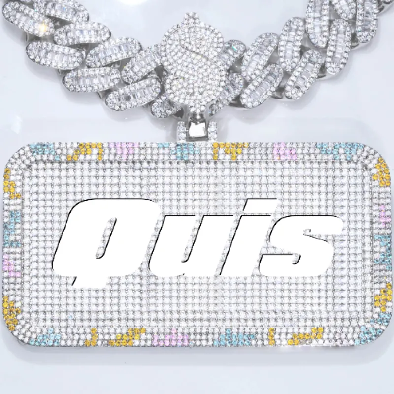 CUSTOM LETTER NECKLACE 3D COLORFUL SQUARE sold by The GUU Shop