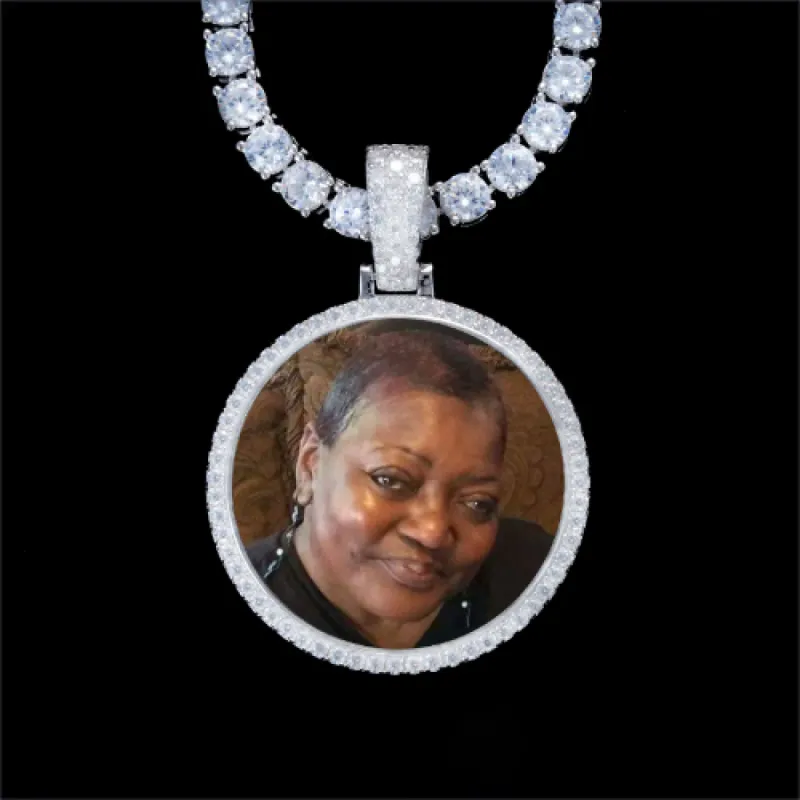 925S & VVS Moissanite 3D Circle Custom Picture Pendant sold by The GUU Shop