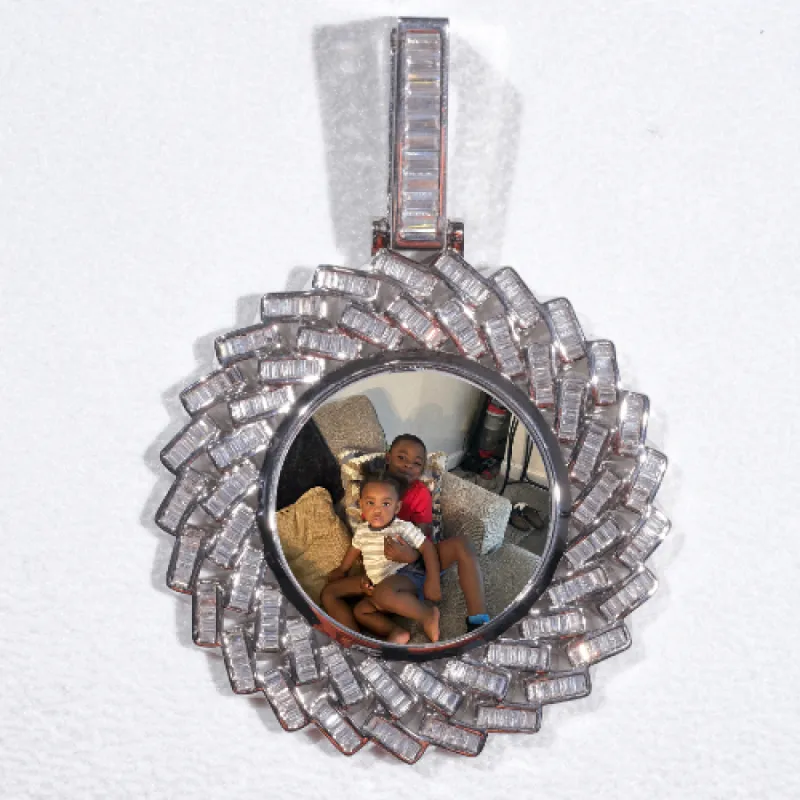 Large 3D Baguette Custom Picture Pendant sold by The GUU Shop