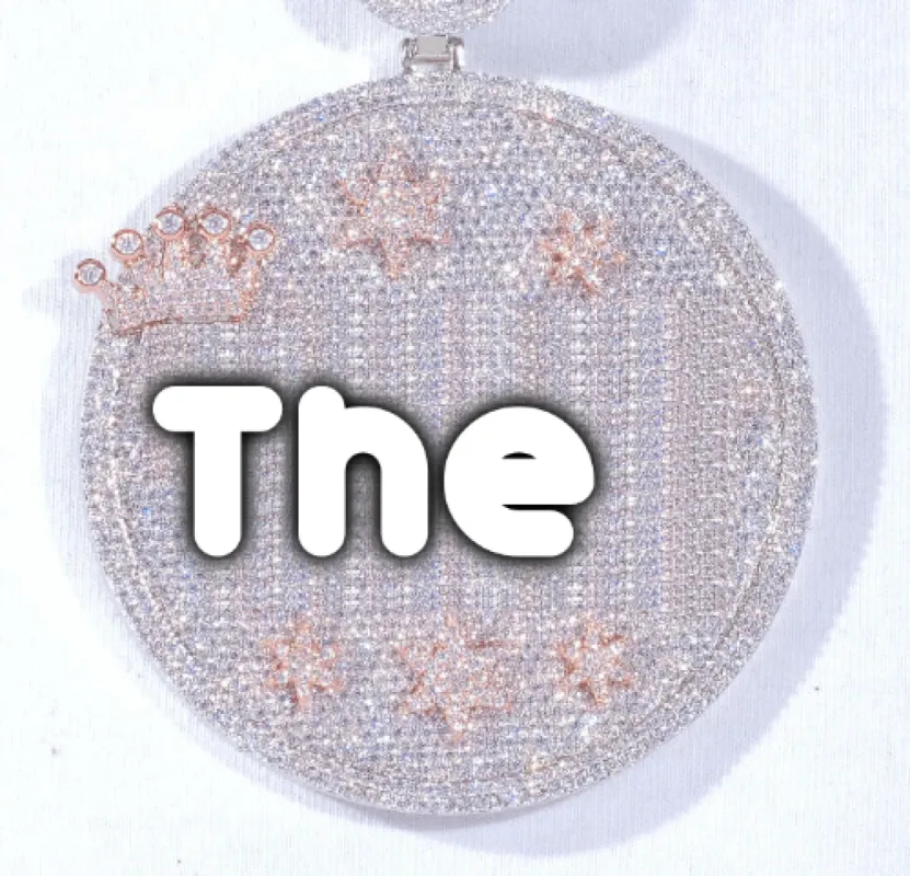 CUSTOM LETTER NECKLACE 3D BIG CROWN DISC sold by The GUU Shop