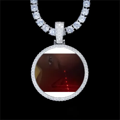 925S & VVS Moissanite 3D Circle Custom Picture Pendant sold by The GUU Shop