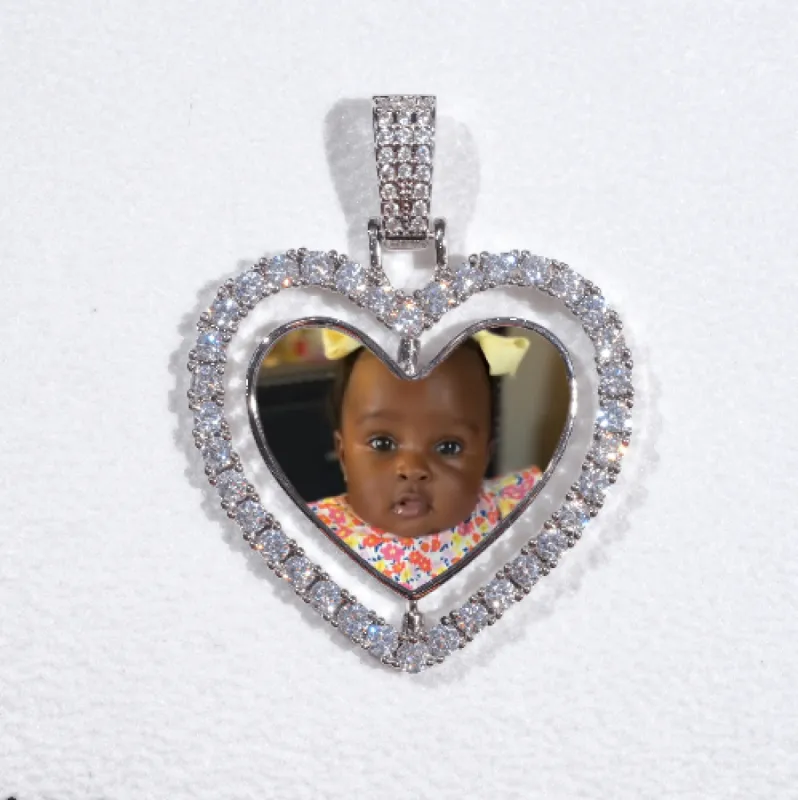 3D Spinning 2-Faced Heart Custom Picture Pendant sold by The GUU Shop