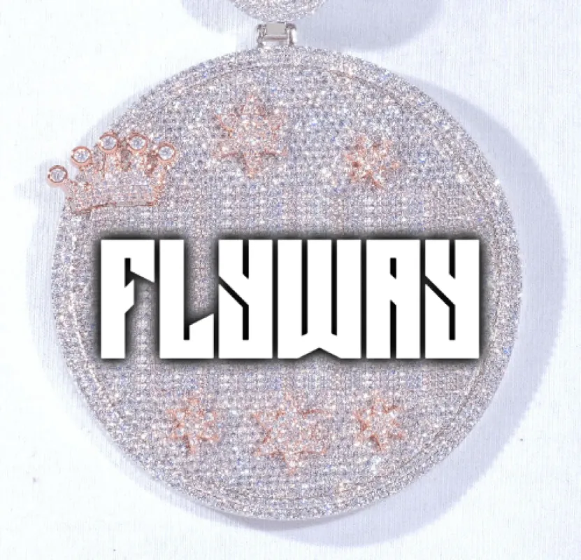 CUSTOM LETTER NECKLACE 3D BIG CROWN DISC sold by The GUU Shop