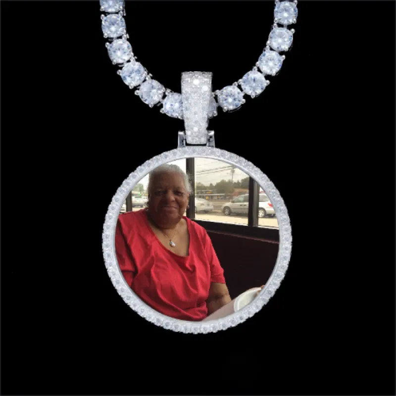 925S & VVS Moissanite 3D Circle Custom Picture Pendant sold by The GUU Shop