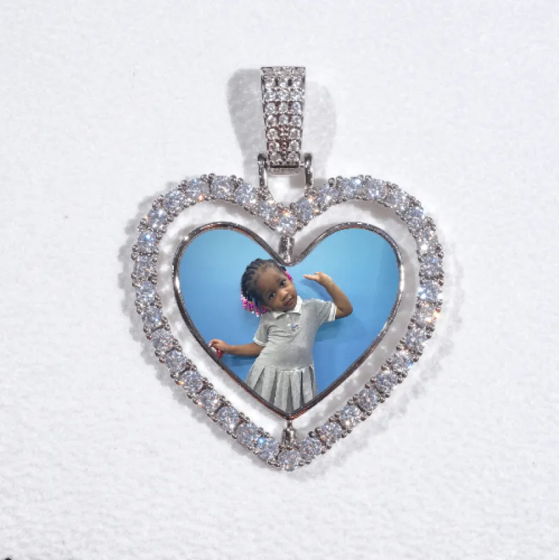 3D Spinning 2-Faced Heart Custom Picture Pendant sold by The GUU Shop