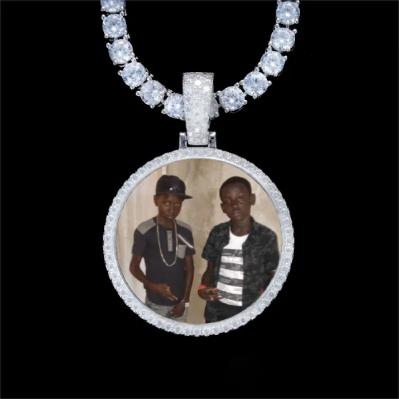925S & VVS Moissanite 3D Circle Custom Picture Pendant sold by The GUU Shop