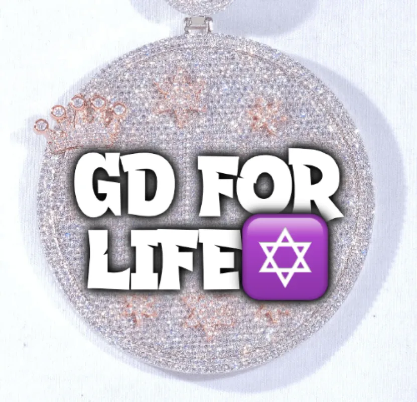 CUSTOM LETTER NECKLACE 3D BIG CROWN DISC made by The GUU Shop