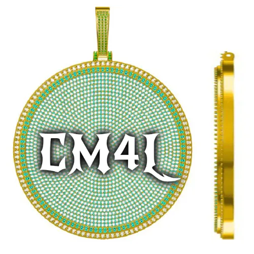 CUSTOM LETTER NECKLACE 3D BIG DISC sold by The GUU Shop