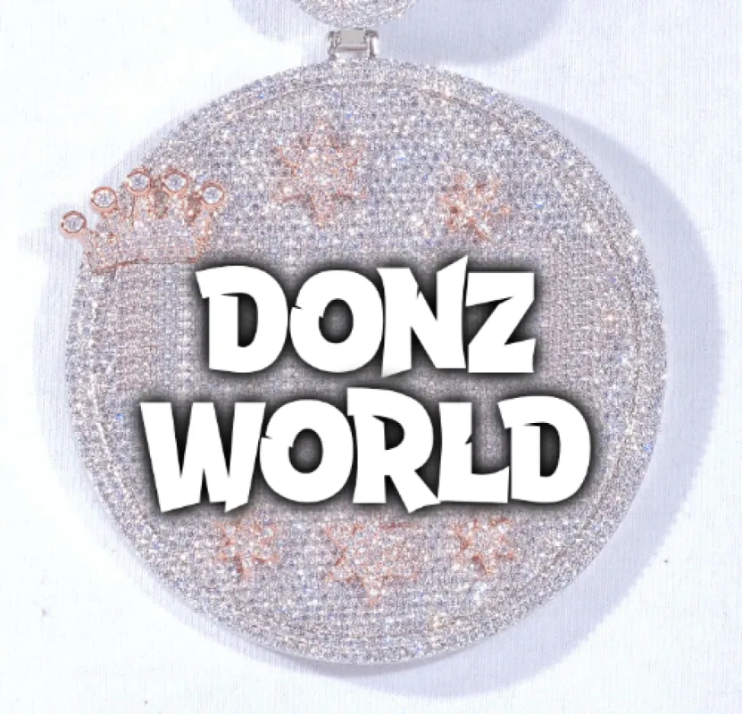 CUSTOM LETTER NECKLACE 3D BIG CROWN DISC sold by The GUU Shop