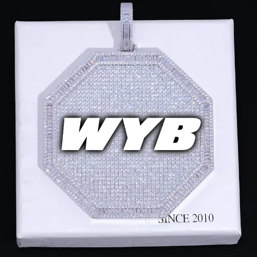 CUSTOM LETTER NECKLACE 3D BIG OCTAGON sold by The GUU Shop