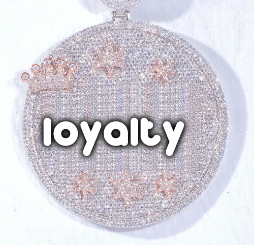 CUSTOM LETTER NECKLACE 3D BIG CROWN DISC sold by The GUU Shop