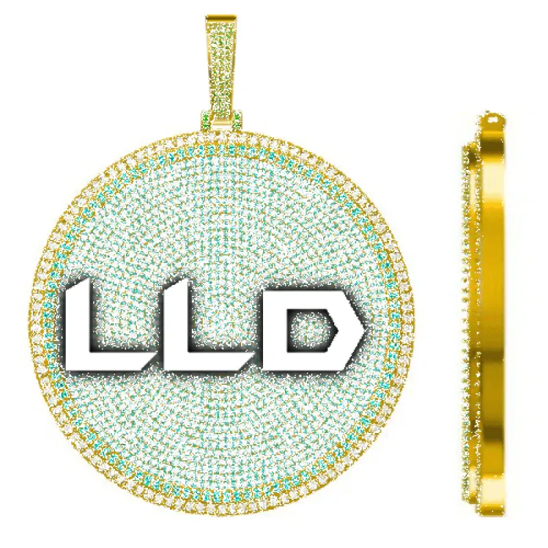 CUSTOM LETTER NECKLACE 3D BIG DISC sold by The GUU Shop