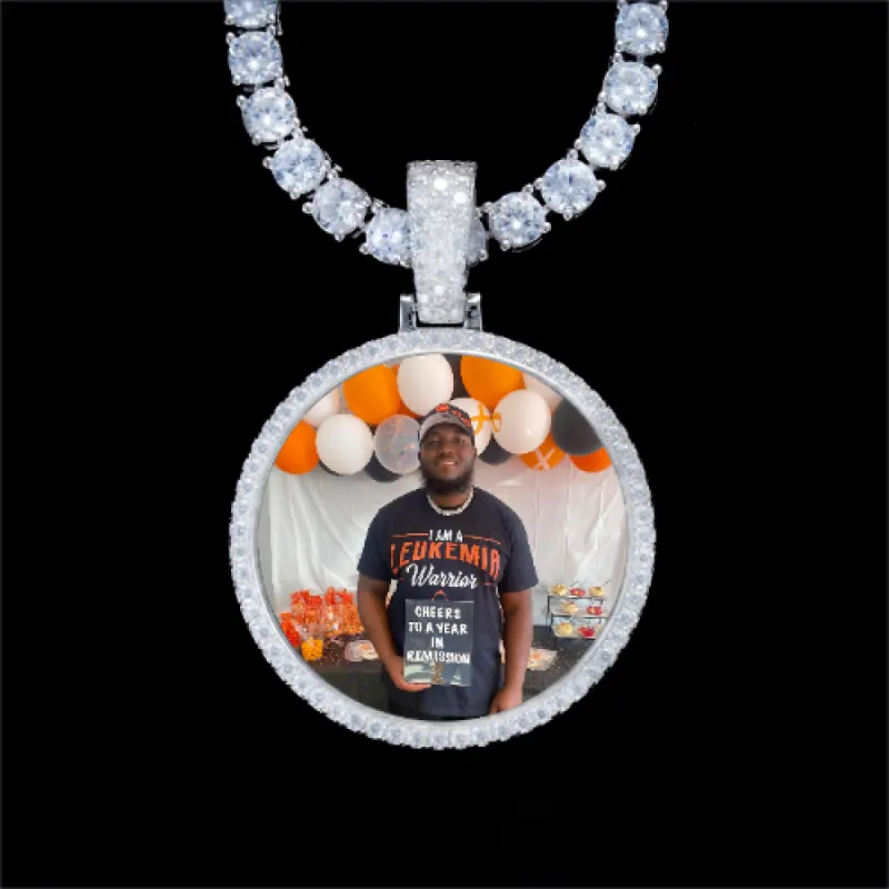 925S & VVS Moissanite 3D Circle Custom Picture Pendant sold by The GUU Shop