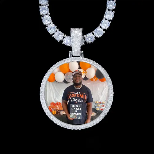 925S & VVS Moissanite 3D Circle Custom Picture Pendant sold by The GUU Shop