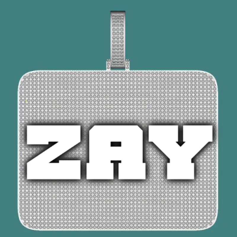 CUSTOM LETTER NECKLACE 3D BIG SQUARE sold by The GUU Shop