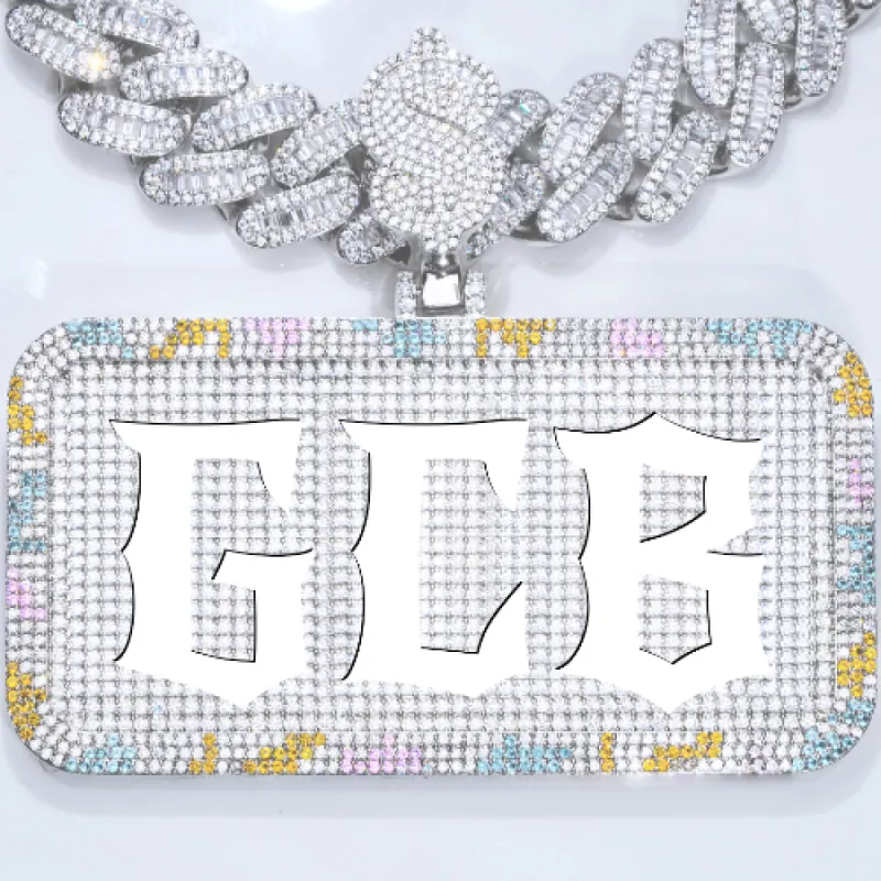 CUSTOM LETTER NECKLACE 3D COLORFUL SQUARE sold by The GUU Shop