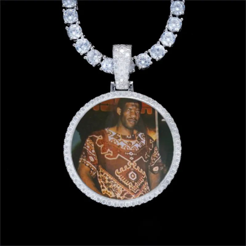 925S & VVS Moissanite 3D Circle Custom Picture Pendant sold by The GUU Shop